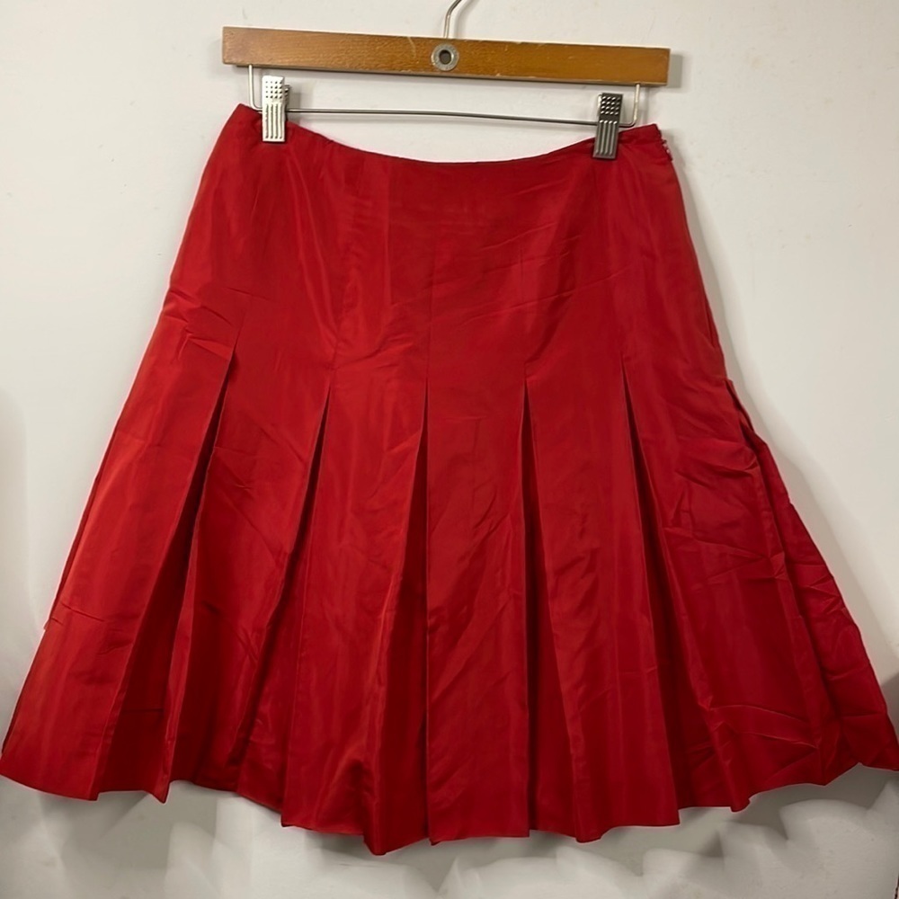 CARLISLE skirt silk blend 2 red pleated